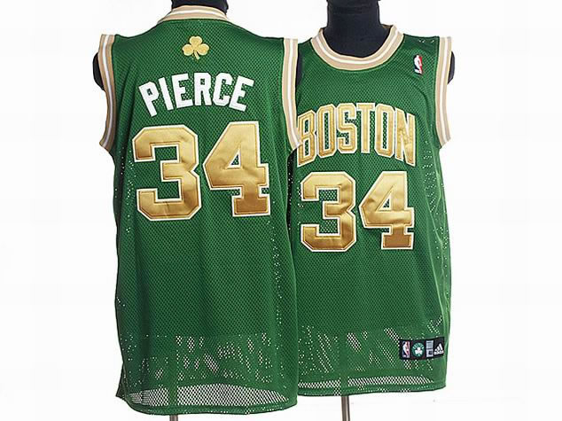  NBA Boston Celtics 34 Paul Pierce Authentic Road Green Golden Number Jersey